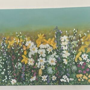 My Happy Place on reclaimed canvas.